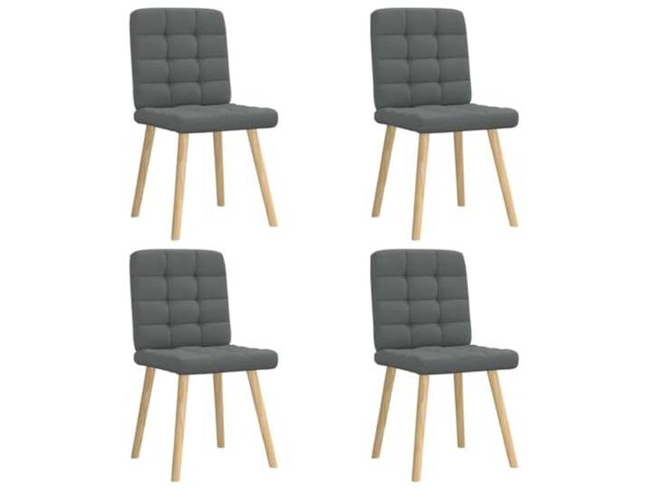 NLQMSU Esszimmerstühle, 4 Stück, dunkelgrau, Polyestergewebe Rahmen aus Metall und Holz, Schaumstoffpolsterung, bequemer Sitz, Wohnzimmer, Gästezimmer