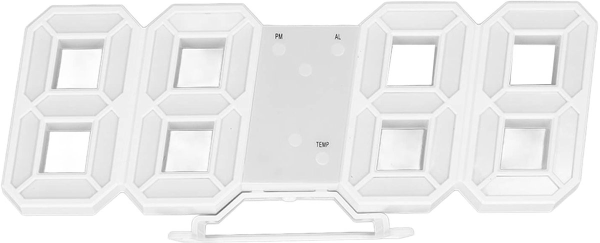 Dailygoods Dailygoody 3D LED Wandklok - Digitale Muurwekker met Temperatuurweergave - Blauw