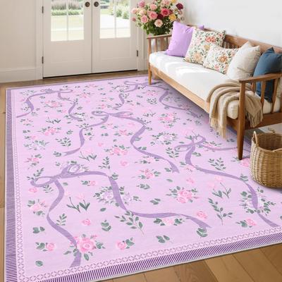 Garvee Floral Bow Pattern Area Rug