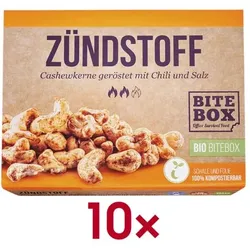 BiteBox 10x Bio Cashewkerne mit Chili »Zündstoff« 65 g