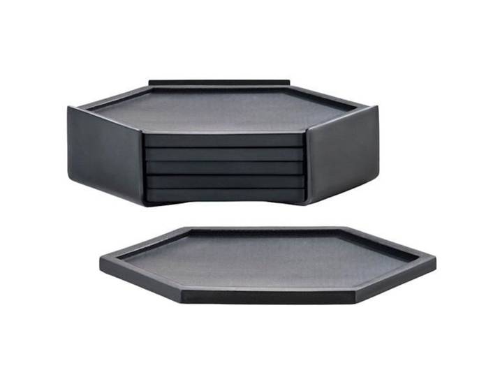 Glasuntersetzer Zone Denmark Bold 6er Set Schwarz - Untersetzer