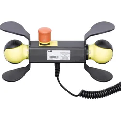 ABB JSD-TD25P-C20700 Mobile 2-Handbedieneinheit 2xSafeball, rechts mit zusätzlicher Tastfunktion Not-Halt, Spiralleitung 2/10 m, IP40 2TLA930053R0000