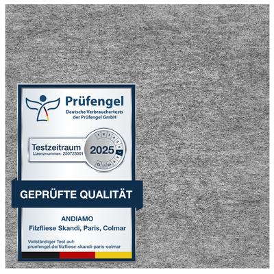 Teppichfliese ANDIAMO "Skandi, selbstklebend, Gesamthöhe ca. 4 mm", grau, B:40cm L:40cm, Polypropylen, Teppiche, 40x40 cm, 25 Stück (4 qm), 50 Stück (8 qm) oder 100 Stück (16 qm)