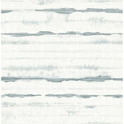 A-Street Prints Destin Teal Stripe Wallpaper
