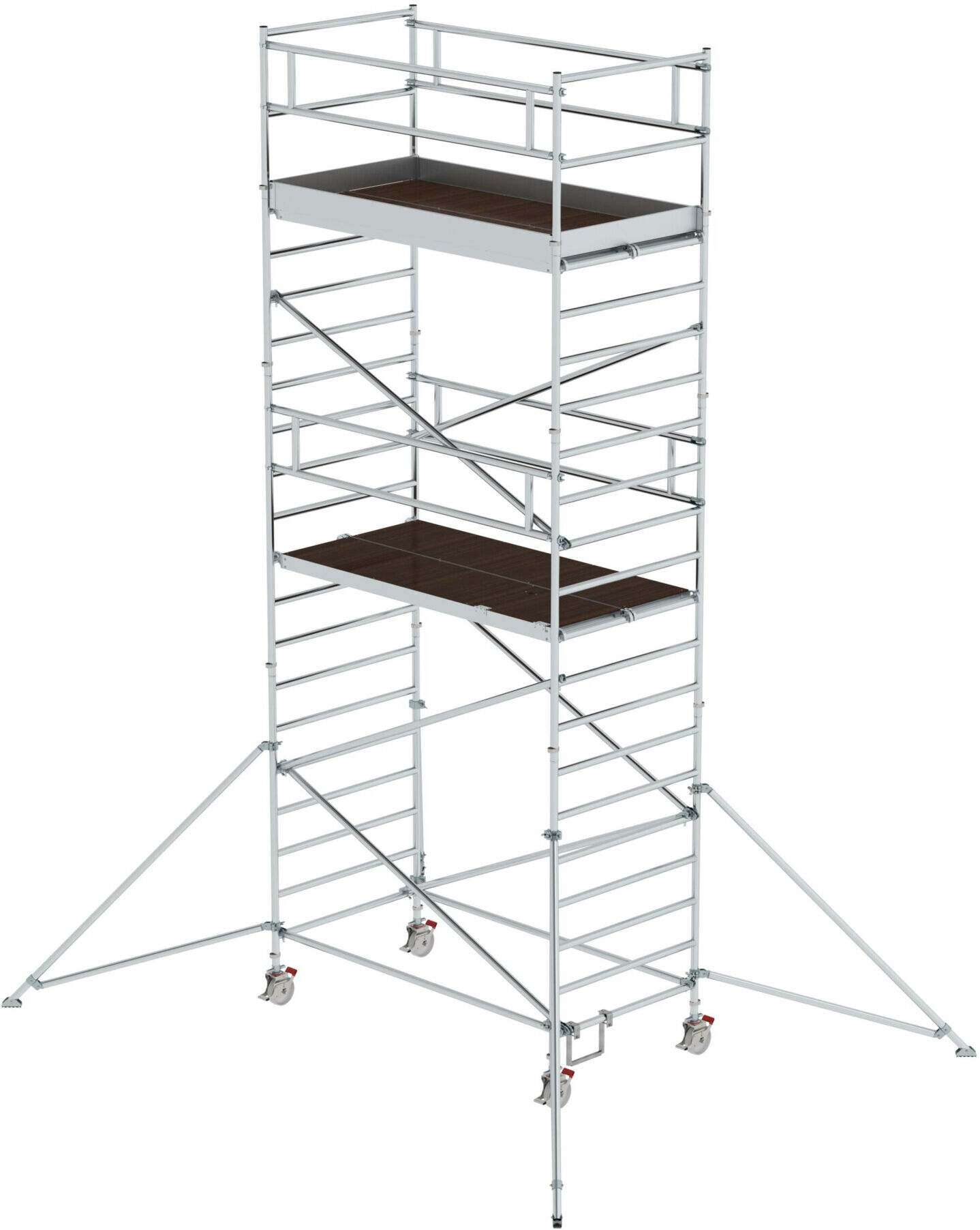 MUNK Alu-Rollgerüst mit verstellbaren Auslegern und Doppelplattform Plattform-Höhe 5,35 m Länge 2,45 m (168535)
