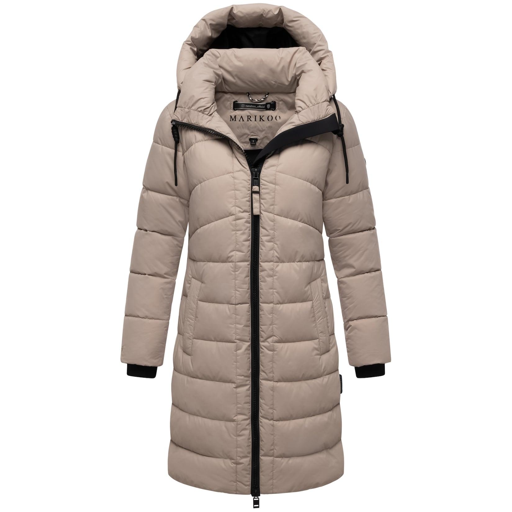 MARIKOO Damen Winter Jacke Steppmantel Parka Mantel Anorak Winterjacke warm gefüttert abnehmbarer Kapuze Kaltnäschen