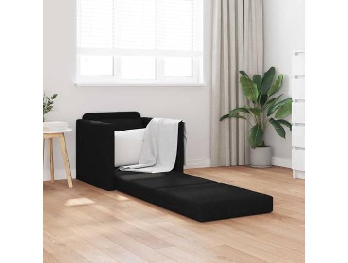 KKgypkn 2-in-1 Bodensofa Bett faltbares Schlafsofa als praktische Sitzgelegenheit mit komfortablem Schlafsofa Metallgestell in Schwarz
