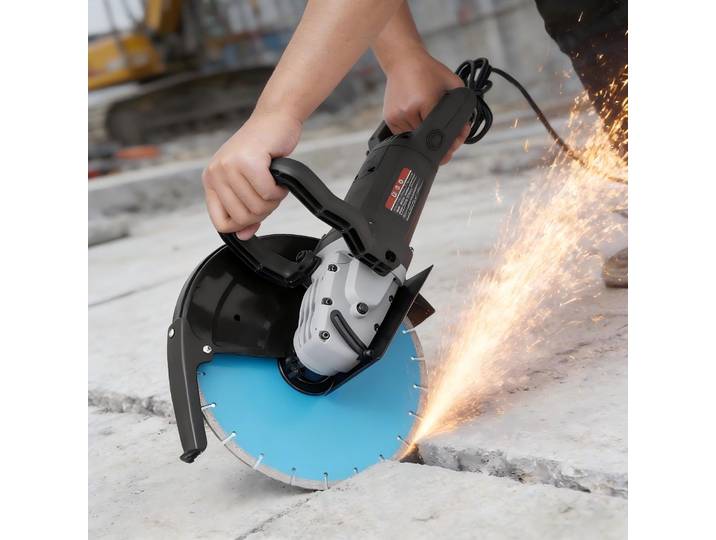 Scie à béton électrique noire 3000W 220V 14 pouces, scies à béton électriques, scies circulaires, tronçonneuse électrique pour métal, granit, etc.