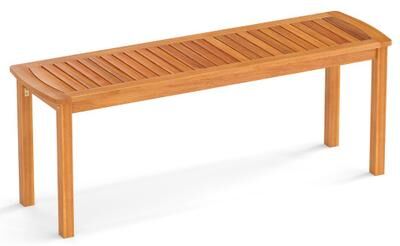 Costway Acacia wood outdoor bench with slatted seat for garden