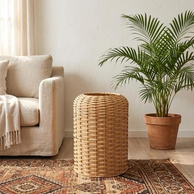 Garvee Wicker Trash Can, Small Bathroom Trash Can with Double Layer,Hidden Trash Bag, Trash Can for Dorm, Office