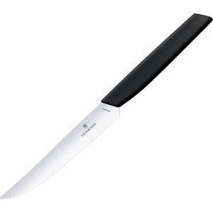 Victorinox Steakmesser Swiss Modern 6.9003.12WB, 2 Stück, 12 cm Edelstahlklinge mit Wellenschliff, Kunststoffgriff