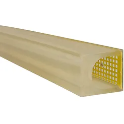 PROREGAL Anfahr- & Rampenschutz aus hochwertigem Polyurethan zum Aufdübeln | HxBxT 8x100x10cm | Transparent/Gelb
