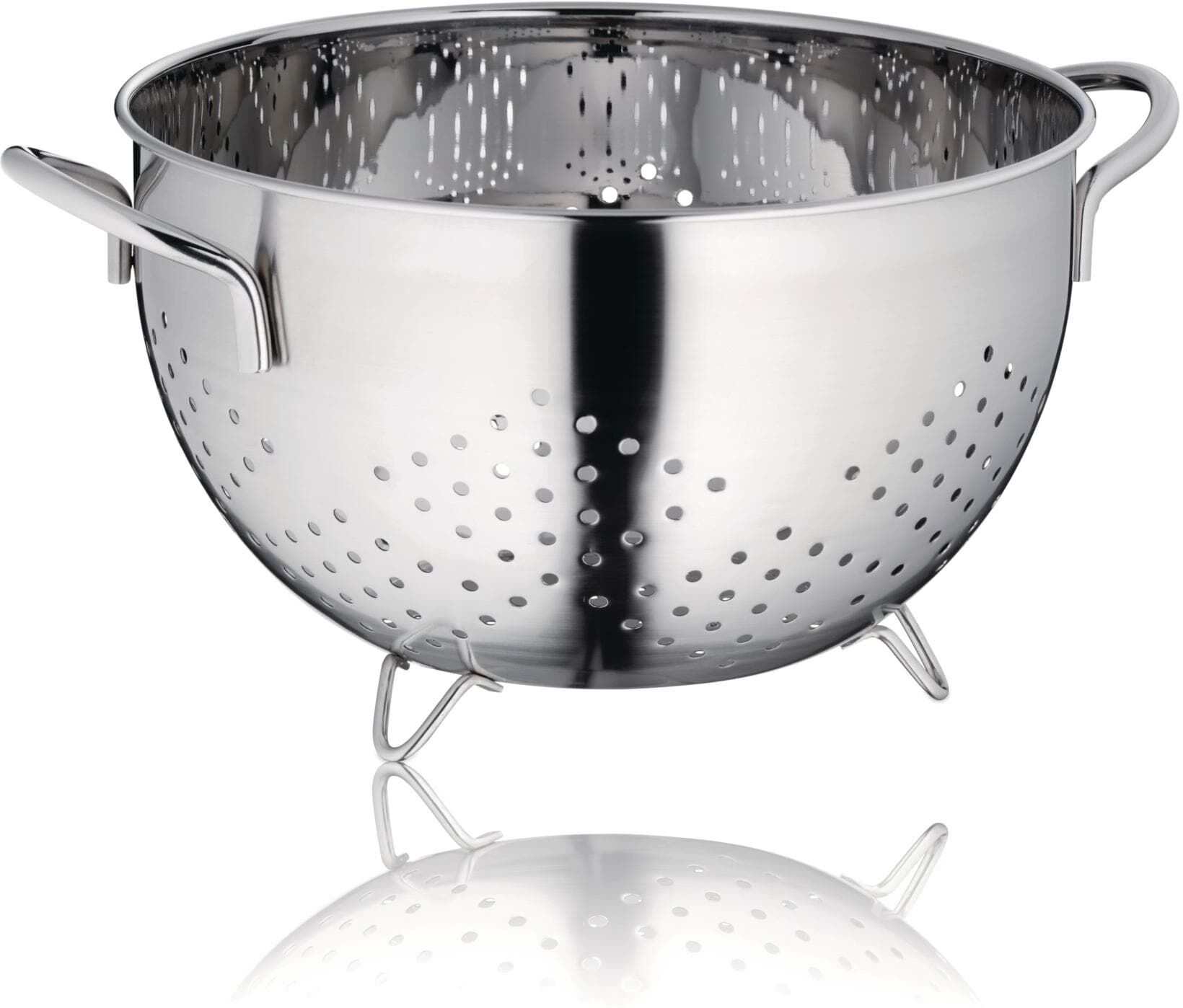 Küchensieb KELA "Abtropfsieb Athos 24cm Ø", silber (silberfarben), H:15,5cm Ø:24cm, Edelstahl, Küchensiebe, Küchensieb silberfarben Einheitsgröße