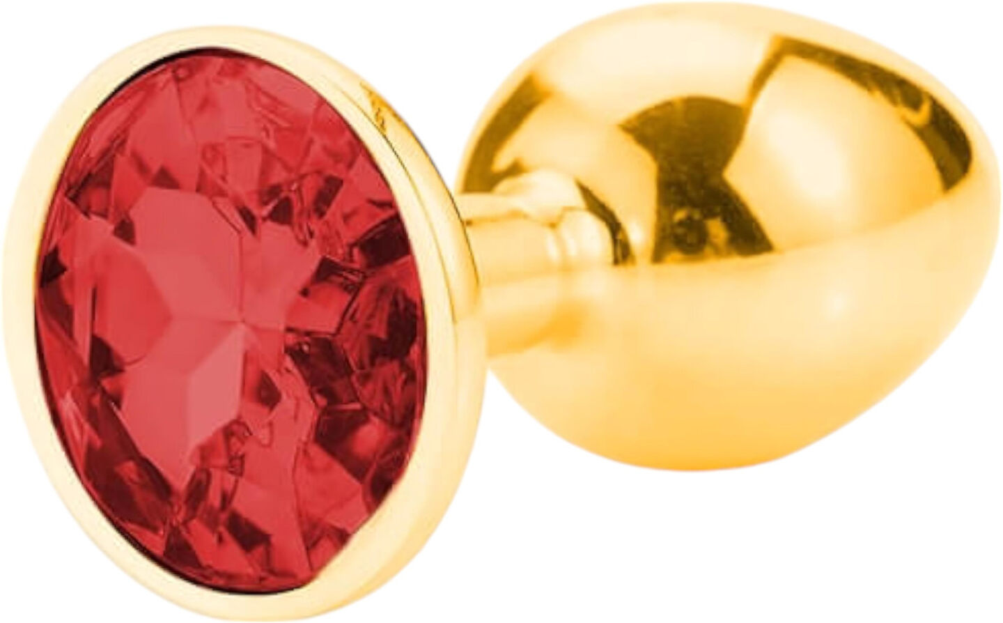Sunfo - Gold Metal Anal Plug with Red Gem