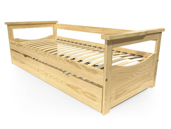 Lit Gigogne 90x190 Topaze Pin massif 90x190 Miel