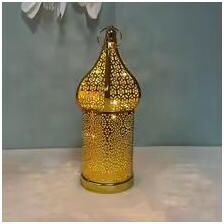 Inspired Finds Moroccan Gold Hollow Iron Lantern Ramadan Decorative Light Ornament s