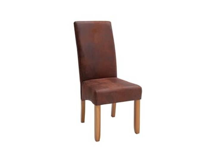 Licht-Erlebnisse Stuhl Braun Stoff Holz Kolonialstil ohne Armlehne Esszimmerstuhl Polsterstuhl für Esszimmer Esstischstuhl