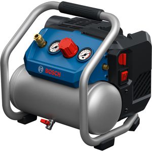 Bosch Kompressor GKO18V-51, 73,2 dB(A), 18V, 8bar, ölfrei, mit Druckminderer & Manometer, Kesselinhalt 4,5L