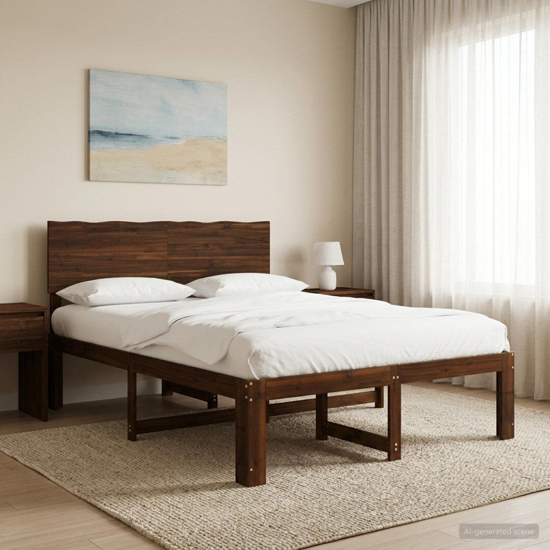 Alpen Home Solid Wood Bed Frame Dark Brown Kingsize (5')