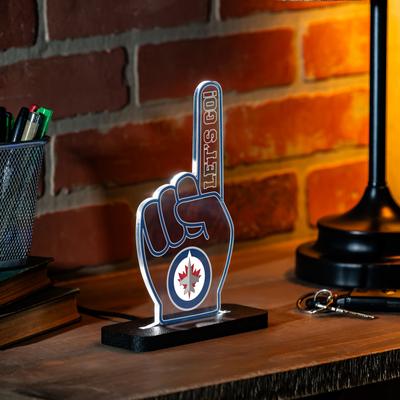 Evergreen "Winnipeg Jets Hockey Foam Finger Desklite LED Decor - 10"""