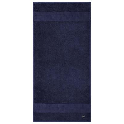 Handtuch LACOSTE "LLECROCO", blau (marine), B:50cm L:100cm, Frottier, Obermaterial: 100% Baumwolle, Handtücher, mit Label-Applikationen