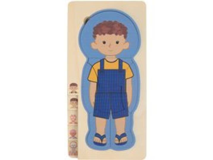 LUPILU® Jeu en bois (puzzle anatomie garçon)