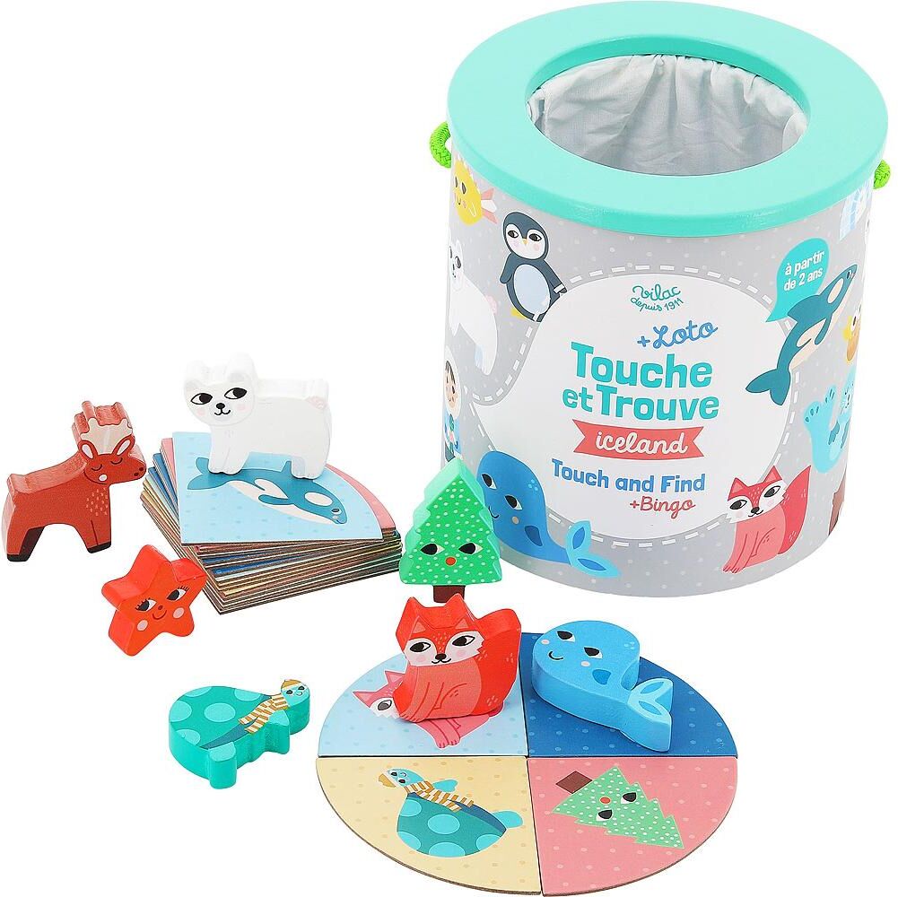 Spielwelt VILAC "Fühle & Finde Iceland", Kinder, bunt (mehrfarbig), Holz, Spielfigurenwelten Spielwelt mehrfarbig Einheitsgröße