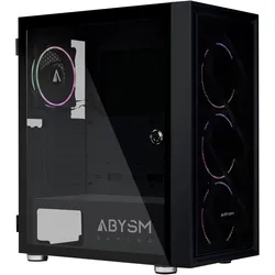 Abysm Gaming Danube Kamp Black (ATX, mATX, Mini-ITX), PC Gehäuse, Schwarz