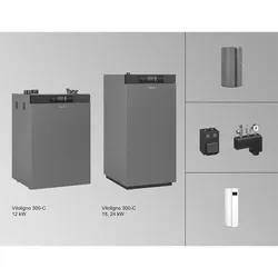 Pelletkessel Paket Vitoligno 300-C VL3C, 12 kW Vitocell 320-M SVHA 750l vitographite VIESSMANN