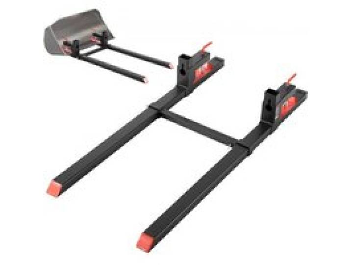 VEVOR Palettengabeln, 907 kg Gabelträger zum Anklemmen, 1490 mm Gesamtlänge, Gabelzinken mit verstellbarer Stabilisatorstange für Traktoranbaugeräte, Ladeschaufel und Kompaktlader, Schwarz