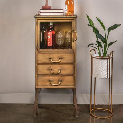 Storied Home Metal Storage Cabinet with 3 Drawers