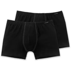 SCHIESSER Herren Shorts 2er Pack - Pants, Boxer, Essentials, Cotton Stretch Schwarz / XL