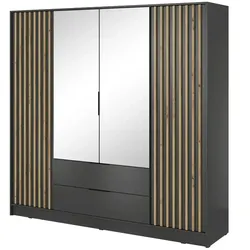 Drehtürenschrank   ¦ schwarz ¦ Maße (cm): B: 206 H: 200