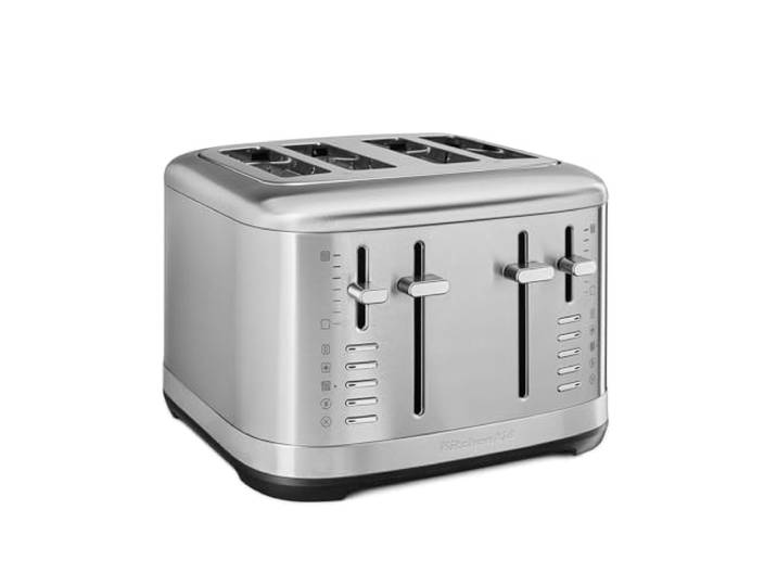 KitchenAid 4-Scheiben-Toaster, extra breite Schlitze, zwei unabhängige Steuerungen, 7 Bräunungsstufen, Bagel/Auftau/Aufwärm, Hochhebelift, Edelstahl