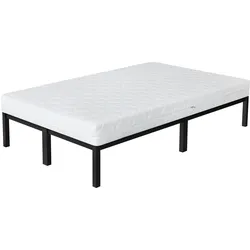 METALLBETT 120x200 cm Schwarz mit Matratze