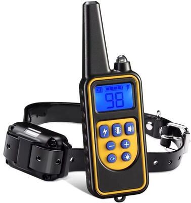 Inspired Finds Rechargeable Dog Training Collar With Vibration, Shock, And Anti Bark Control for 2 Dog Yellow us Plug