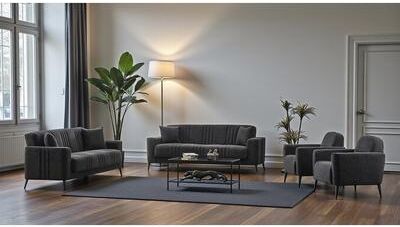 Furnia Cerny 4 Pieces Living Room Sets 2 Sofa 2 Chair