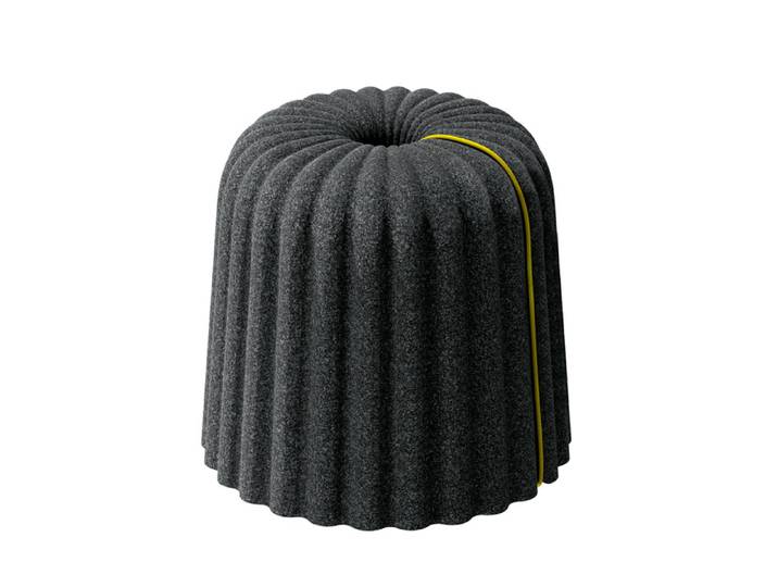 Hocker Canelé dunkelgrau, Designer REmoRE, 46 cm