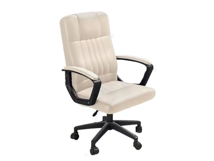 Ygt9mS6vz Stuhl mit hoher Rückenlehne Höhenverstellbarer, drehbarer, rollender Arbeits- und Studienstuhl(Weiß)