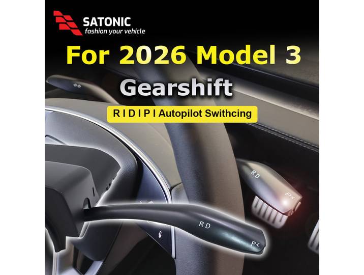 Levier de vitesses SATONIC pour Tesla 2026 Model 3 Premium & Performance, sélecteur de vitesses D R P, bouton indicateur d'autopilotage AP