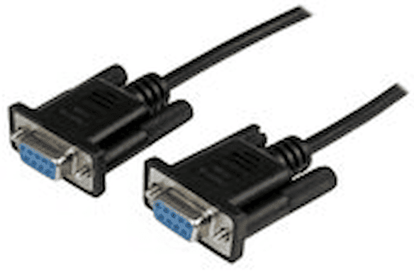 StarTech.com 2Â m svart DB9 RS232 seriell nollmodemskabel F/F