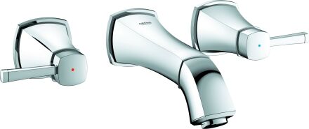 Grandera Grohe Grandera 20414000 chrome, mitigeur mural 3 trous, saillie 177 mm