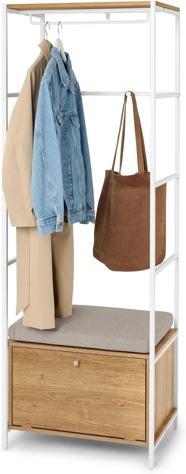Tchibo - Garderobe »Grade« mit Sitzbank und Polster - 60,2x45x178cm - silber -