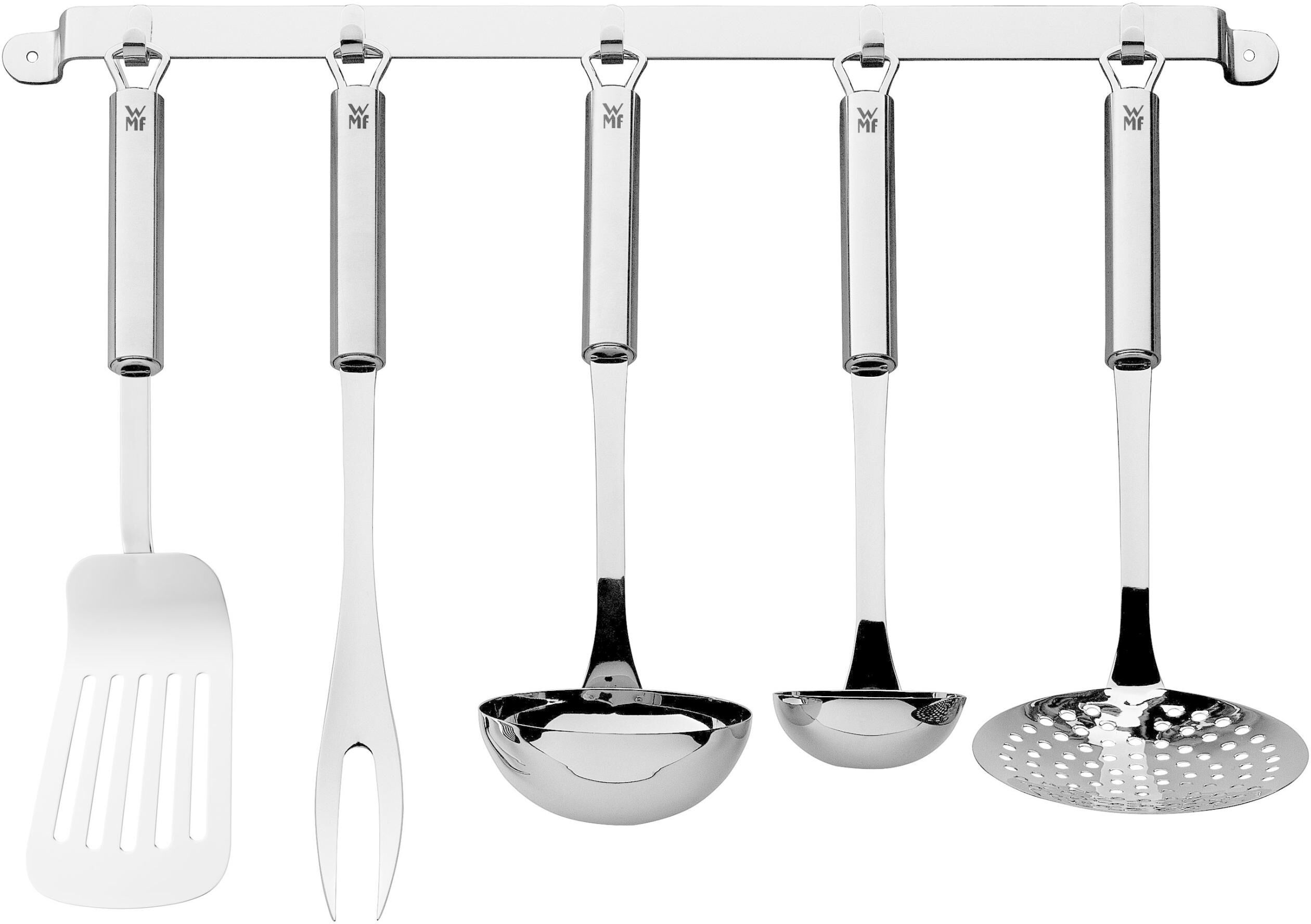 Kochbesteck-Set WMF "Küchenutensilien Profi Plus Set 6-teilig", silber (silberfarben), Edelstahl, Kochbesteck-Sets, Kochbesteck-Set silberfarben Einheitsgröße