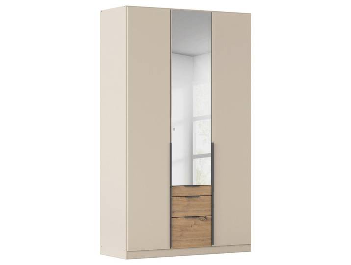 Drehtürenschrank mit Spiegel 136cm Alabama Champagner/Eiche