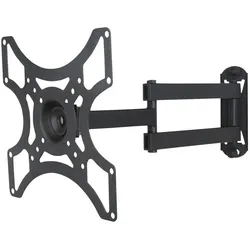 Techly Wall Support Full Motion (Wand, 25 kg, 19" - 37"), TV Wandhalterung, Schwarz
