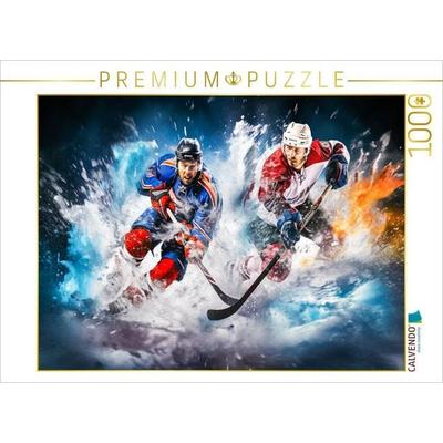 CALVENDO Puzzle Ein Motiv aus dem Kalender Eishockey und positive Gedanken | 1000 Teile Lege-Größe 64x48cm Foto-Puzzle für glückliche Stunden