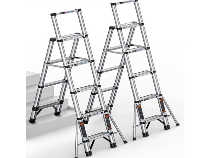 Escabeaux échelle pliante télescopique en aluminium Portable robuste 3 marches 5 marches ménage grenier intérieur extérieur polyvalent