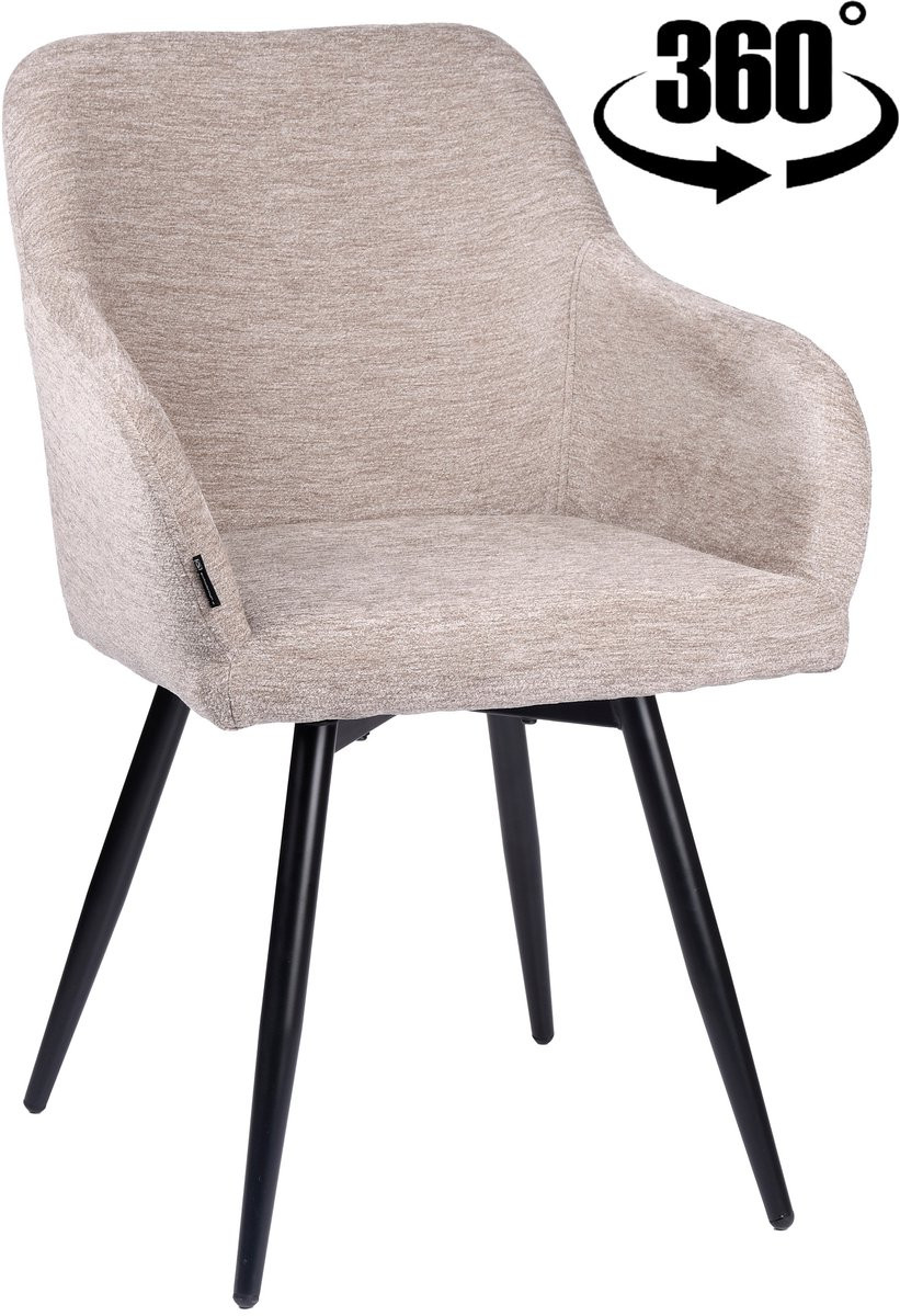 ExitoDesign ESMO Bureaustoel - Beige - Stoffen Bekleding - 360° Draaibaar