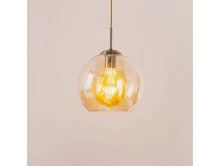 Searchlight Glas Hängeleuchte Balls, dimmbar, creme / amber, für Wohn- / Esszimmer, Glas, Modern, Pendelleuchte